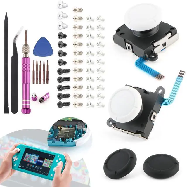Main image of 2 Pack Joystick for Nintendo Switch Lite 3D Analog Joysticks Controller Thumbstick Switch Lite Stick Repair Kit Replacement(with Screws)