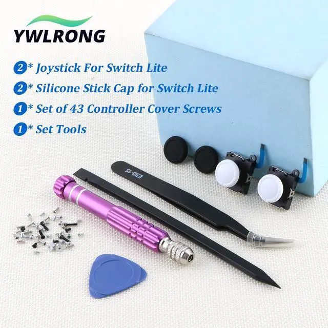 Alt view image 7 of 7 - 2 Pack Joystick for Nintendo Switch Lite 3D Analog Joysticks Controller Thumbstick Switch Lite Stick Repair Kit Replacement(with Screws)