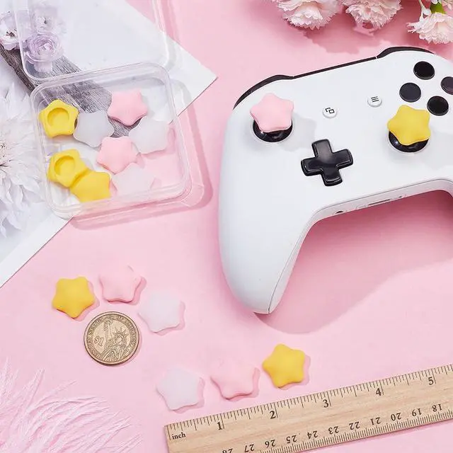 Alt view image 4 of 5 - 9Pcs 3 Colors Switch Thumb Grips Cute Joystick Caps Cute Star Analog Grips Cover Compatible with Switchs Mixed Color ID: 9 mm; Compatible only with the Switch Lite