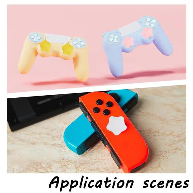 Alt view image 5 of 5 - 9Pcs 3 Colors Switch Thumb Grips Cute Joystick Caps Cute Star Analog Grips Cover Compatible with Switchs Mixed Color ID: 9 mm; Compatible only with the Switch Lite