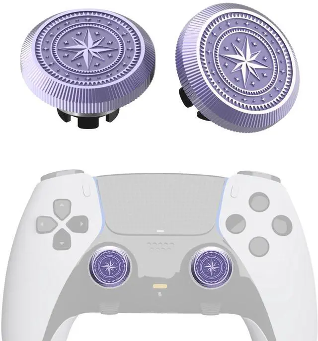 Main image of Metal Thumbsticks for PS5 Edge Controller Stick Module, 2Pcs Custom Thumb Sticks Grips Joystick Replacement Kit for PS5 Dual Sense Edge Accessories, Thumbstick Accessories Parts, Star