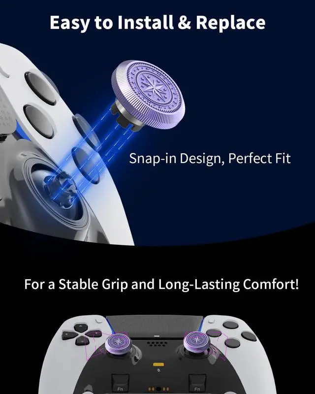 Alt view image 3 of 6 - Metal Thumbsticks for PS5 Edge Controller Stick Module, 2Pcs Custom Thumb Sticks Grips Joystick Replacement Kit for PS5 Dual Sense Edge Accessories, Thumbstick Accessories Parts, Star