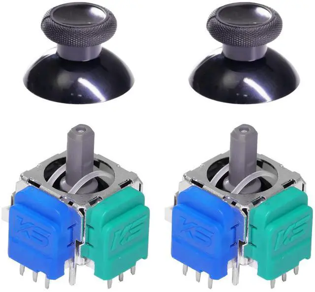 Main image of K-Silver TMR Joystick Replacement, JS13 Pro Thumbsticks Electromagnetic Stick Repair Module with Thumbstick Caps, No Drift High Precision, A Pair for Xbox One Series X/S Elite 1 Controller