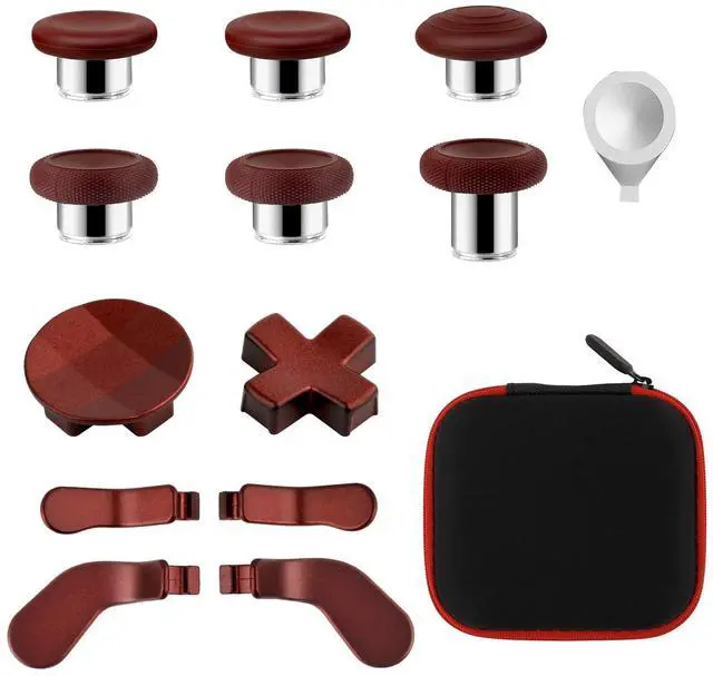 Main image of Accessories for Xbox One Elite Series 2 Controller(Model 1797), Metal Thumbsticks Paddles Joysticks Replacement Parts Kits Compatible with Xbox Elite Wireless Controller Series 2 Core(Dark Red)