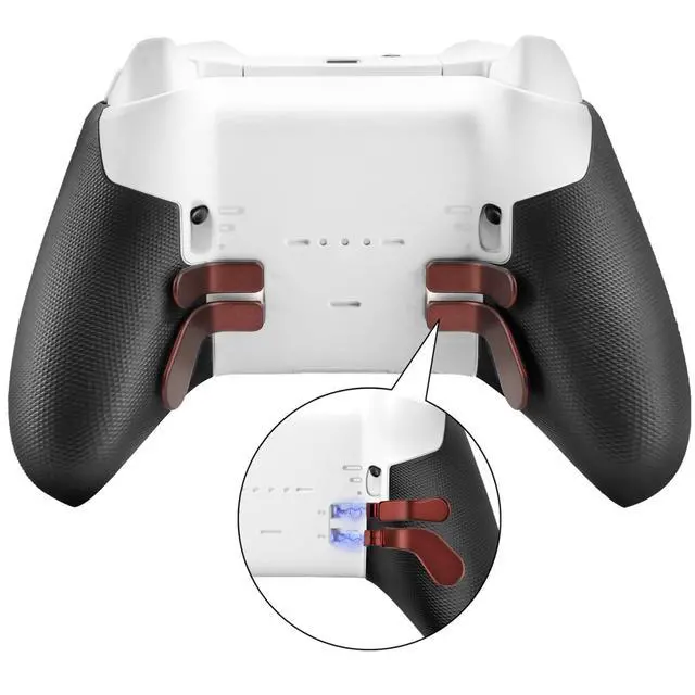 Alt view image 4 of 7 - Accessories for Xbox One Elite Series 2 Controller(Model 1797), Metal Thumbsticks Paddles Joysticks Replacement Parts Kits Compatible with Xbox Elite Wireless Controller Series 2 Core(Dark Red)