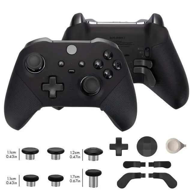 Alt view image 2 of 7 - 13 in 1 Metal Thumbsticks for Xbox One Elite Series 2, Elite Series 2 Controller Accessory Parts, Gaming Accessory Replacement, Metal Mod 6 Swap Joysticks, 4 Paddles, 2 D-Pads, 1 Tool