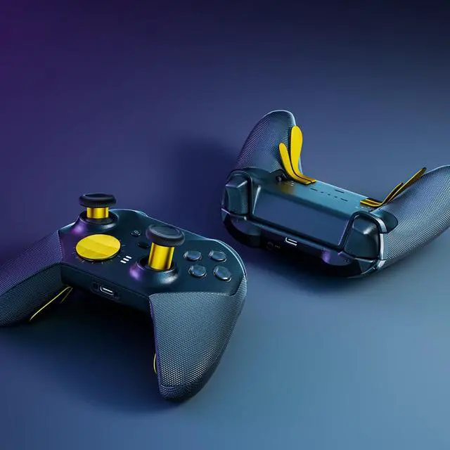 Alt view image 6 of 7 - 14-in-1 Controller Accessories Kit Compatible with Xbox Elite Series 2, 6 Premium Metal Thumbsticks, Swap Joysticks, 4 Interchangeable Paddles, 2 D-Pads, 1 Tool & 1 Storage Bag (Bright Gold)
