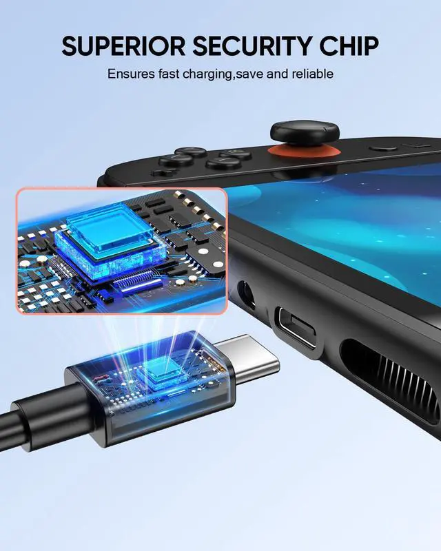 Alt view image 6 of 7 - (9.8FT) Extra Long Charging Cable for Nintendo Switch 2 AC Adapter Official