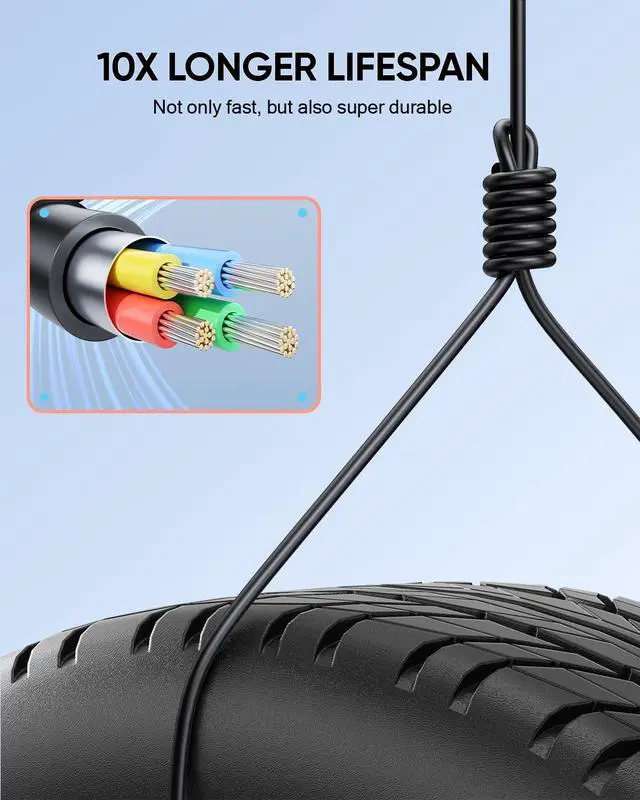 Alt view image 7 of 7 - (9.8FT) Extra Long Charging Cable for Nintendo Switch 2 AC Adapter Official