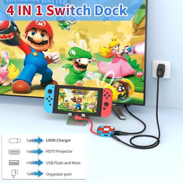Alt view image 4 of 7 - Switch Dock with Organizer Design for Nintendo Switch Dock Switch TV Dock, Switch Charging Dock with 4K HDMI Output/USB 3.0/ PD 100W Charging Port for MacBook Pro/Air, Not for Switch 2