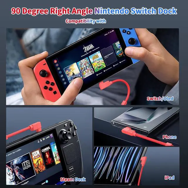 Alt view image 3 of 7 - Switch Dock with Organizer Design for Nintendo Switch Dock Switch TV Dock, Switch Charging Dock with 4K HDMI Output/USB 3.0/ PD 100W Charging Port for MacBook Pro/Air, Not for Switch 2