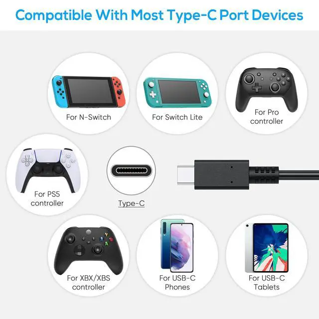 Alt view image 5 of 7 - Charging Cable for Switch 2/Switch Lite/Switch OLED