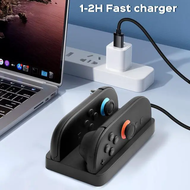 Alt view image 5 of 7 - Charging Dock for Nintendos Switch 2,Switch 2 Joycons Dock for 2 Joycon,Joycons Charger Stand Station with LED Indication and USB Type-C Charger Cable