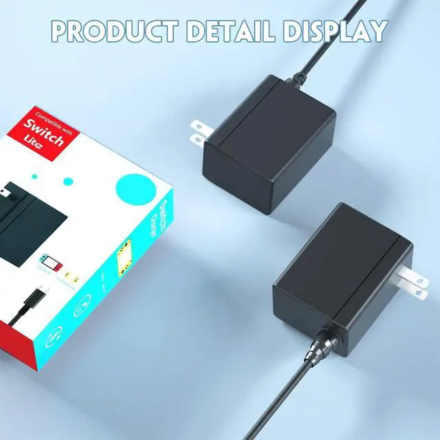 Alt view image 6 of 6 - Switch Charger for Nintendo, AC Power Supply Adapter for Nintendo Switch Lite/OLED Steam Deck Output 15V3A with 5FT USB Type C Charger Cable for Switch Support TV Dock Mode