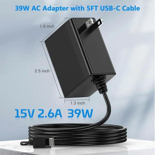 Alt view image 6 of 7 - Charger for Switch, Switch OLED & TV Dock Mode, 39W Fast Charger with 5FT USB-C Cable