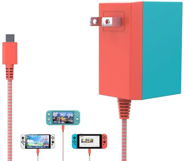 Main image of Switch Charger Compatible with Nintendo, AC Adapter Power Supply Switch Lite/OLED/Pro Controller/Steam Deck, Support TV Dock Mode 39W USB C Fast Charger with 5Ft Charging Cable