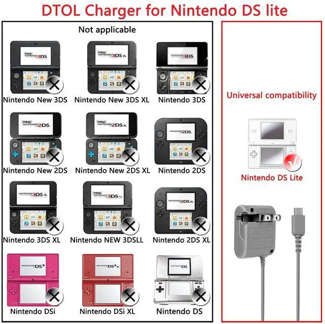 Alt view image 2 of 7 - DS Lite Charger Replacement for Nintendo DS Lite, AC Adapter (100-240v) 2 Pack