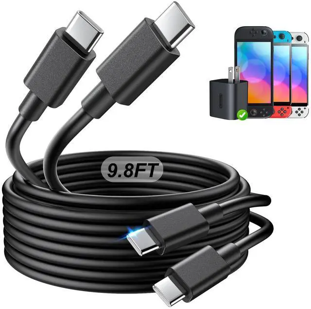 Main image of 2 Pack (9.8FT) Switch 2 Charging Cable, Extra Long Power Cord for Nintendo