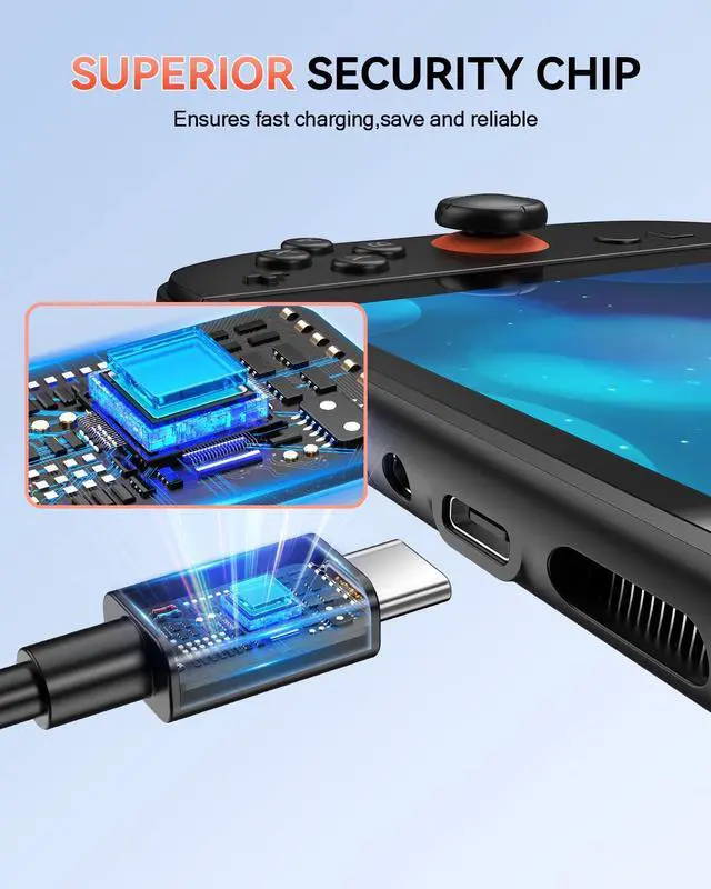 Alt view image 6 of 7 - 2 Pack (9.8FT) Switch 2 Charging Cable, Extra Long Power Cord for Nintendo