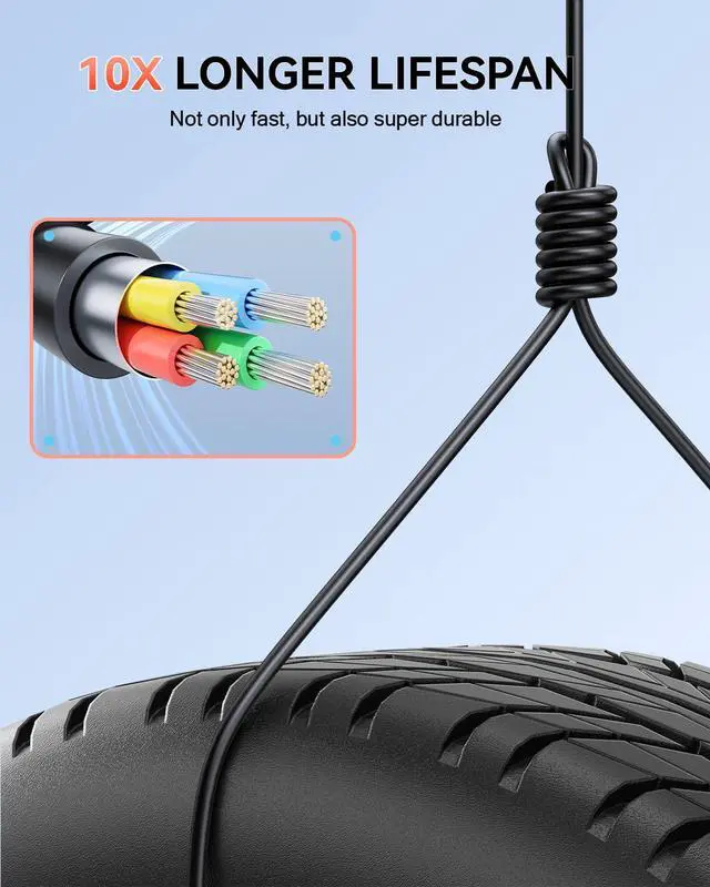 Alt view image 7 of 7 - 2 Pack (9.8FT) Switch 2 Charging Cable, Extra Long Power Cord for Nintendo