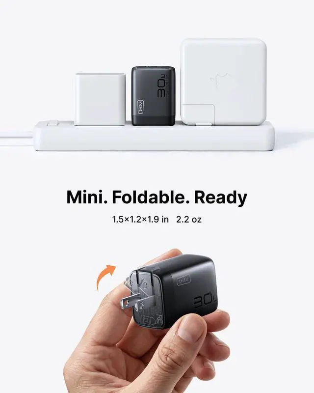 Alt view image 5 of 7 - 30W GaN Fast Charging USB C Charger, Block with Smart Phone Protection