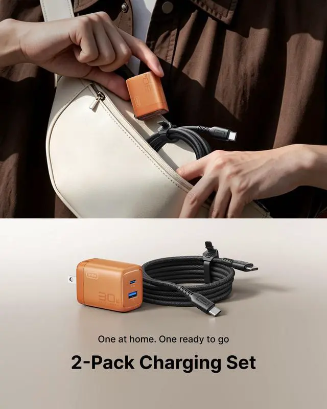 Alt view image 6 of 7 - 30W GaN Fast Charging USB C Charger, Block with Smart Phone Protection