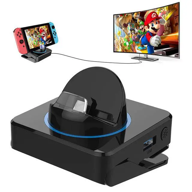 Alt view image 7 of 7 - Switch Dock, 4K HDMI Docking Station for TV, Portable Switch Adapter Charging Dock, Connect to TV to Play Games Requires a 39W (15V/2.6A) or Above Charger