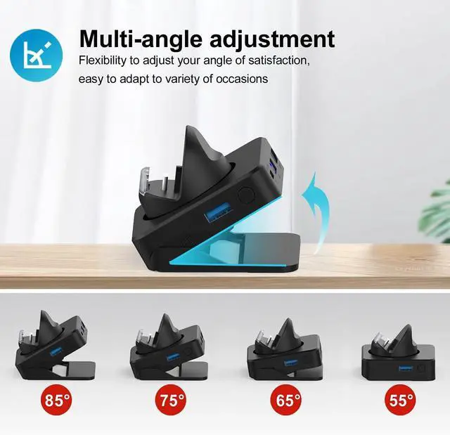 Alt view image 5 of 7 - Switch Dock, 4K HDMI Docking Station for TV, Portable Switch Adapter Charging Dock, Connect to TV to Play Games Requires a 39W (15V/2.6A) or Above Charger