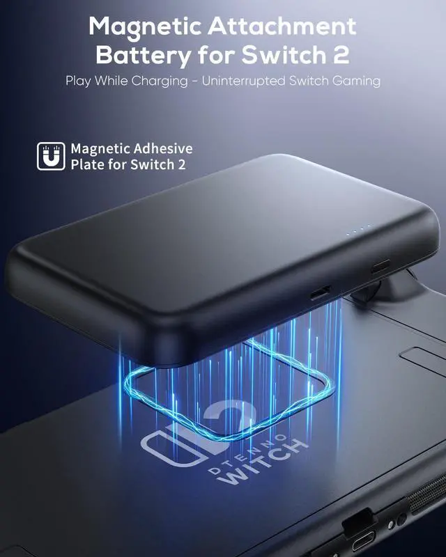 Alt view image 5 of 7 - 2 Pack 10000mAh Magnetic Power Bank for Nintendo Switch 2 & OLED
