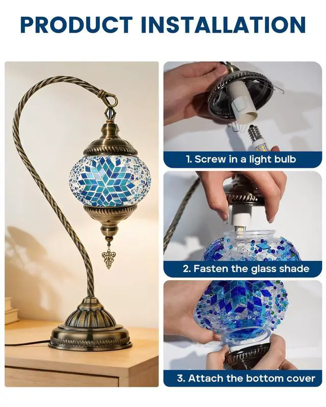 Alt view image 5 of 7 - DIY Turkish Mosaic Lamp Kit, Bedside Turkish Lamp for Adults & Teens
