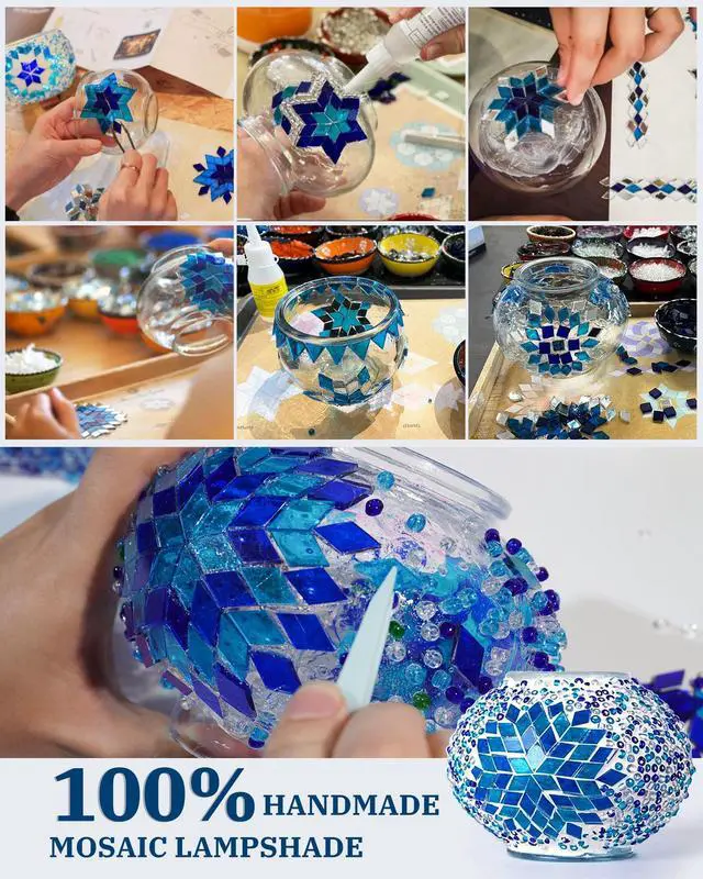 Alt view image 6 of 7 - DIY Turkish Mosaic Lamp Kit, Bedside Turkish Lamp for Adults & Teens