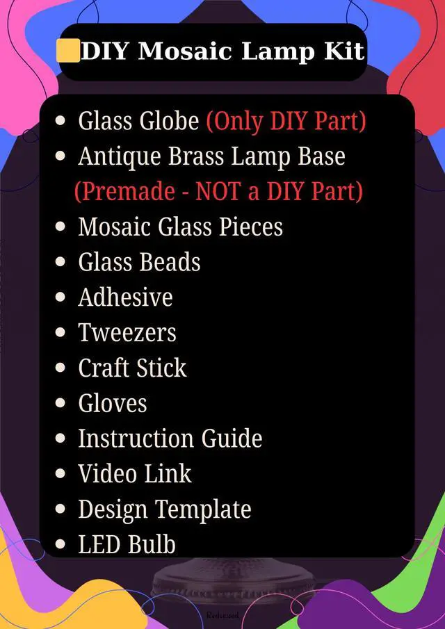 Alt view image 2 of 7 - DIY Turkish Moroccan Mosaic Lamp Making Kit Beginner Friendly Mosaic Art & Craft Project Kit for Adults & Teens No Grout/Plaster Needed Fun, Easy, No Experience Required