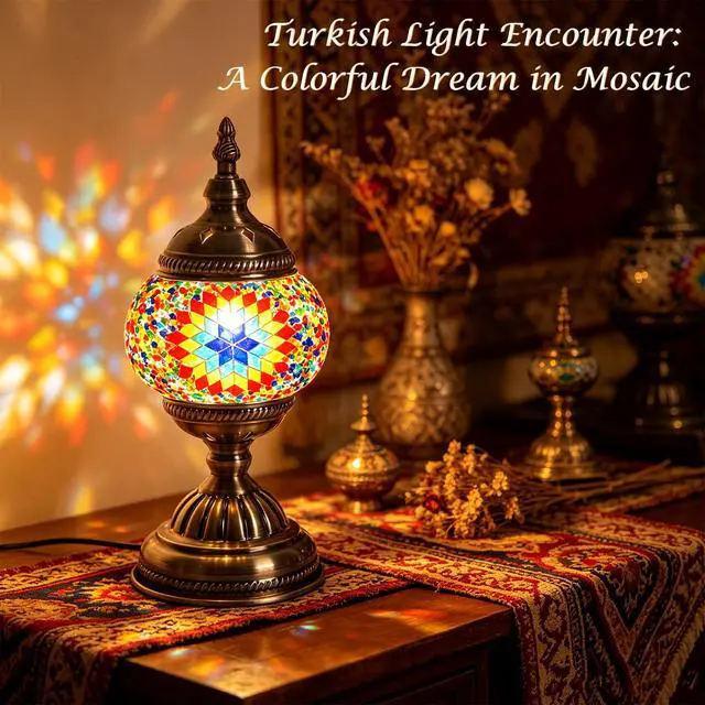 Alt view image 3 of 7 - DIY Turkish Mosaic Lamp Kit, Stained Glass Table Lamp Making Kit - Fun, Easy, No Experience Required, Complete Mosaic Art & Craft Project Kit for Adults & Teens, Make Your Own Table Lamp (Multicolor)