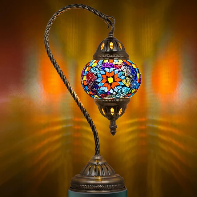 Main image of Turkish Mosaic Lamp Stained Glass Table Lamp with Tiffany Style
