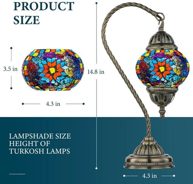 Alt view image 3 of 6 - Turkish Mosaic Lamp Stained Glass Table Lamp with Tiffany Style