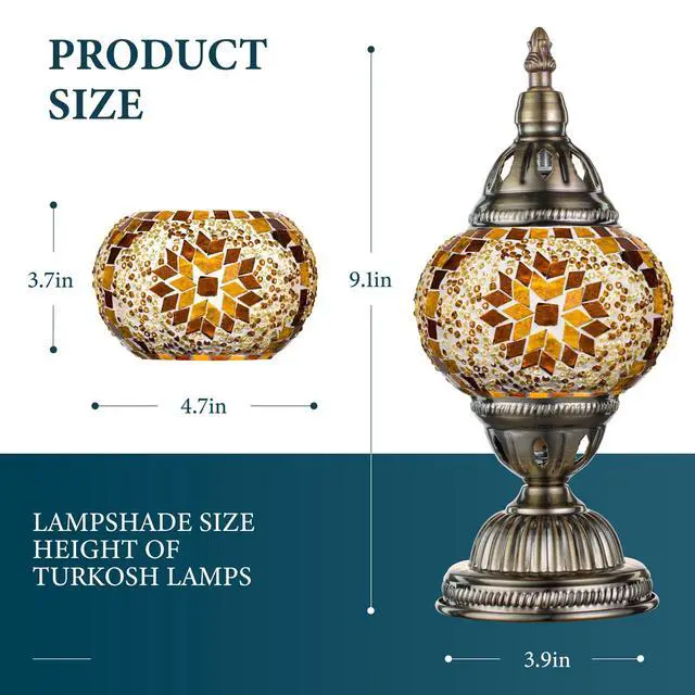 Alt view image 3 of 6 - Turkish Mosaic Lamp Stained Glass Table Lamp with Tiffany Style