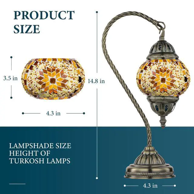 Alt view image 3 of 6 - Turkish Mosaic Lamp Stained Glass Table Lamp with Tiffany Style