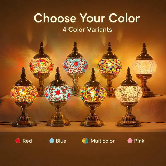 Alt view image 7 of 7 - DIY Turkish Mosaic Lamp Kit for Adults, Pink Boho Table Lamp