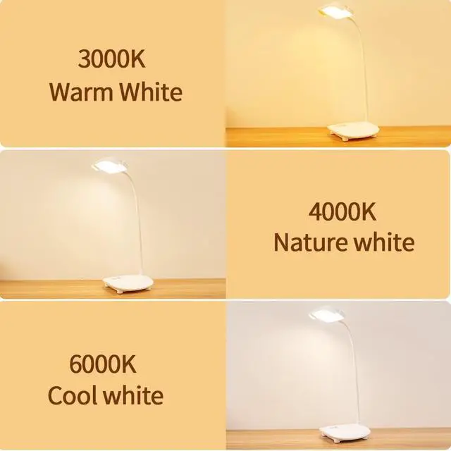 Alt view image 2 of 7 - Cordless Desk Table Lamp Reading Light Rechargeable 40 Led,4200mah, Touch 3 Modes,2 Ways Power,Dimmable,Gooseneck,Small Portable Bedroom Bedside Lamp
