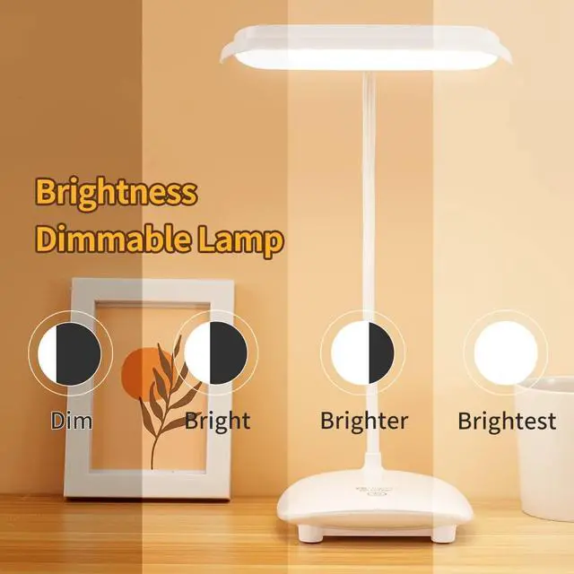Alt view image 3 of 7 - Cordless Desk Table Lamp Reading Light Rechargeable 40 Led,4200mah, Touch 3 Modes,2 Ways Power,Dimmable,Gooseneck,Small Portable Bedroom Bedside Lamp