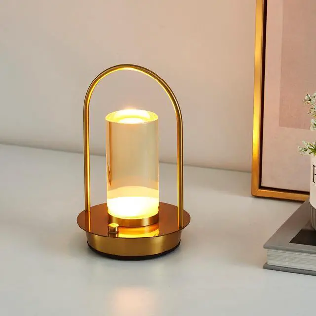 Main image of Cordless Table Lamp, 3-Color & Stepless Dimming with Touch Control, Portable Rechargeable for Outdoor Indoor Use, Water-Resistant Desk Light for Bedroom Living Room Patio (Gold)