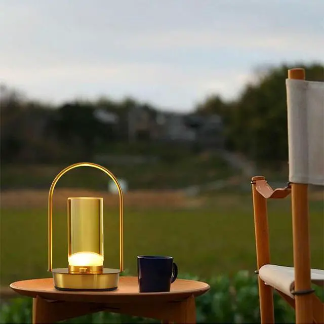 Alt view image 2 of 7 - Cordless Table Lamp, 3-Color & Stepless Dimming with Touch Control, Portable Rechargeable for Outdoor Indoor Use, Water-Resistant Desk Light for Bedroom Living Room Patio (Gold)