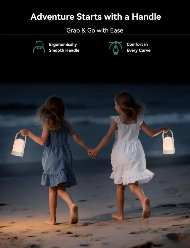 Alt view image 4 of 7 - Battery Operated Table Lamp Portable Rechargeable Lantern Cordless