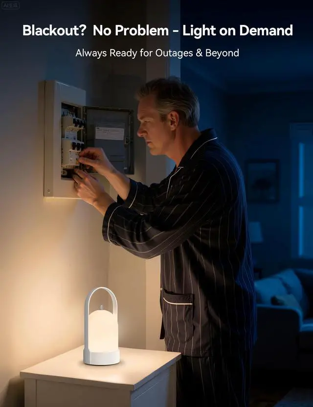 Alt view image 6 of 7 - Battery Operated Table Lamp Portable Rechargeable Lantern Cordless