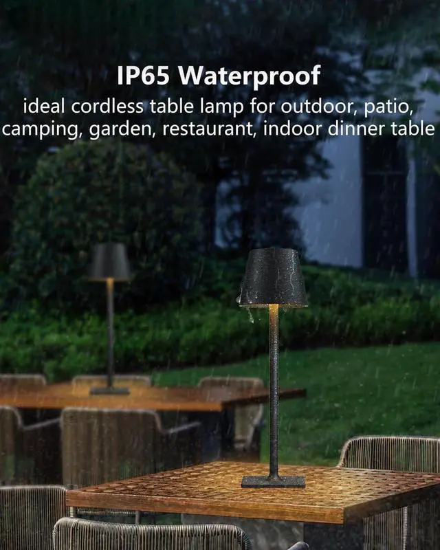Alt view image 4 of 7 - Rechargeable Table Lamp 2 Pack Cordless Battery Operated, Black