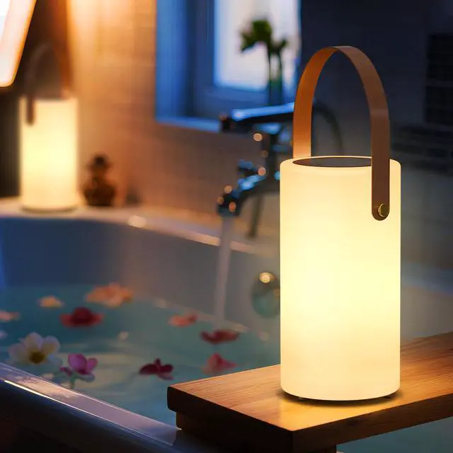 Alt view image 5 of 7 - Solar Table Lamp Outdoor Lantern 2 in 1 Rechargeable Waterproof