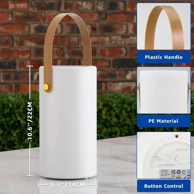 Alt view image 4 of 7 - Solar Table Lamp Outdoor Lantern 2 in 1 Rechargeable Waterproof