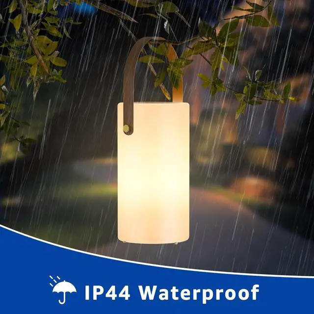 Alt view image 6 of 7 - Solar Table Lamp Outdoor Lantern 2 in 1 Rechargeable Waterproof