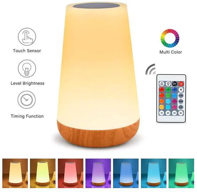 Main image of Table Lamp Touch Night Light - Portable Sensor Remote Control Bedside Lamps with Quick Rechargeable USB Dimmable Warm White Light 13 Colors RGB Table Lamp for Bedroom Living Room Office Hallways