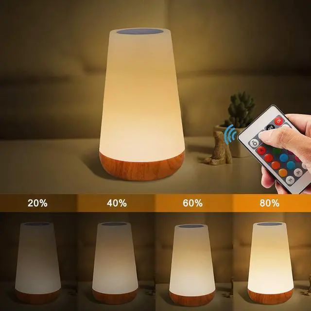 Alt view image 2 of 7 - Table Lamp Touch Night Light - Portable Sensor Remote Control Bedside Lamps with Quick Rechargeable USB Dimmable Warm White Light 13 Colors RGB Table Lamp for Bedroom Living Room Office Hallways
